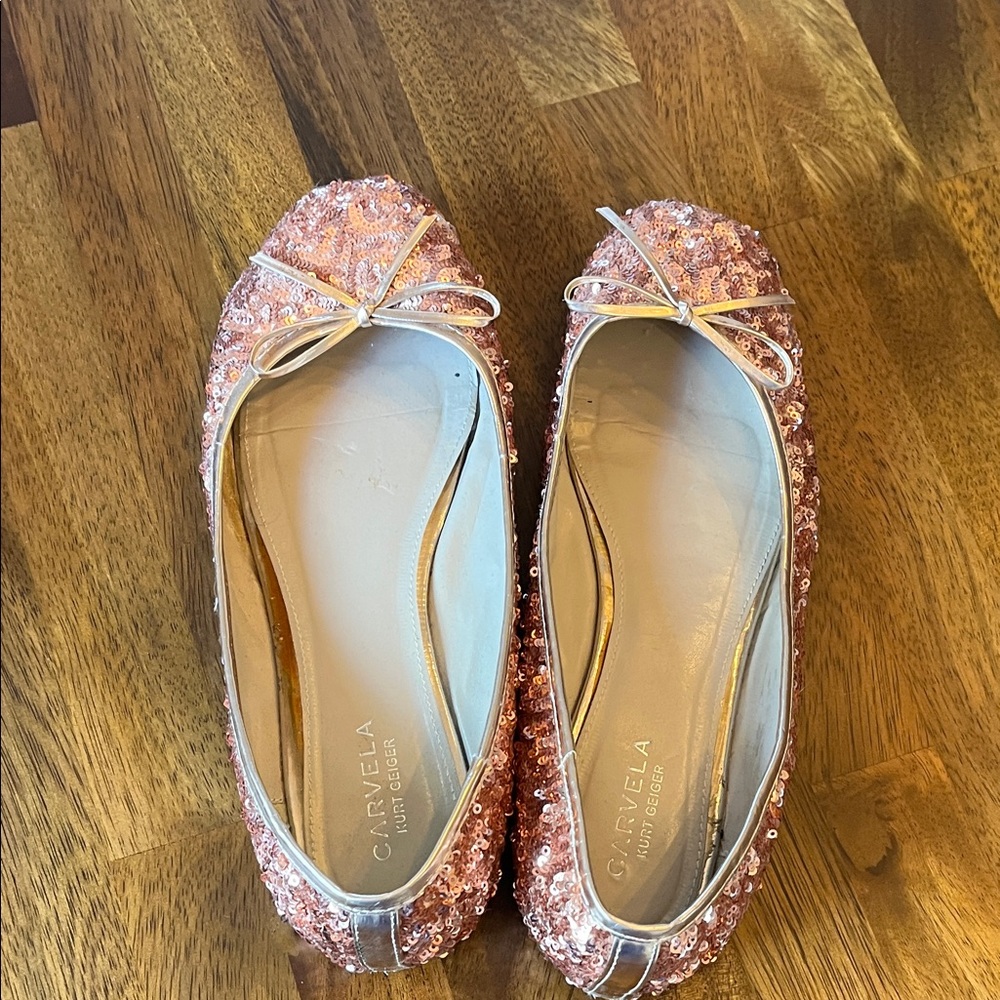 Kurt Geiger Pink Sequin Flats
